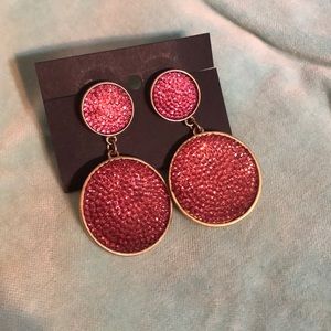 Avon faux druzy pink earrings